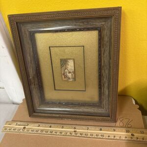 Framed Saks Limited Original George Baxter Color Print - Miniature Risqué Woman